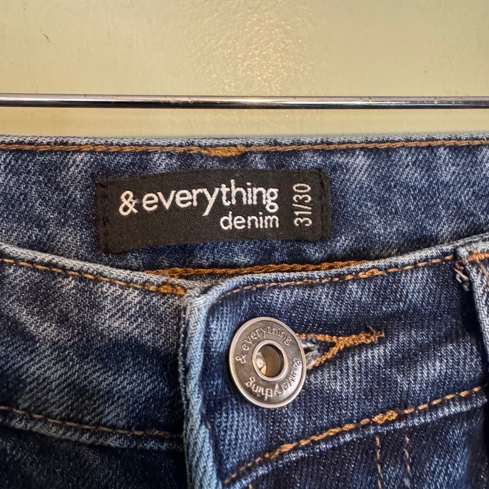 & Everything Denim Mens Dark Wash Casual Work Straight Leg Jeans Blue Size 31X30 - Picture 4 of 5